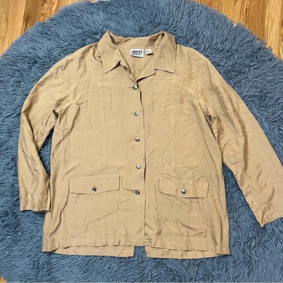 Chico’s Design Golden Silk Blazer Size XL - Picture 1 of 4